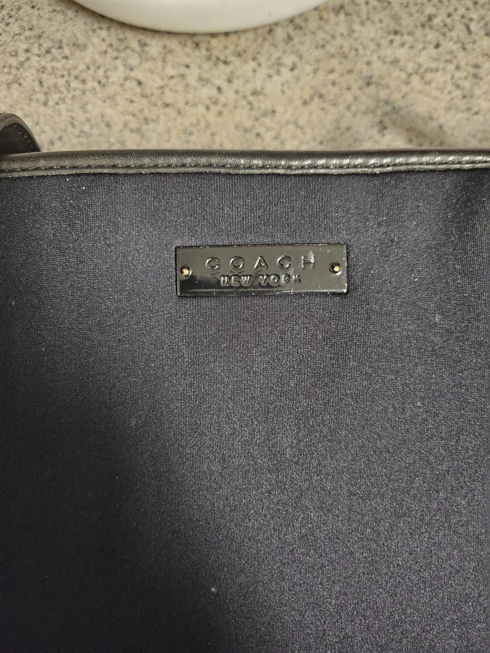Coach Black Tote Bag with Leather Trim Vitage